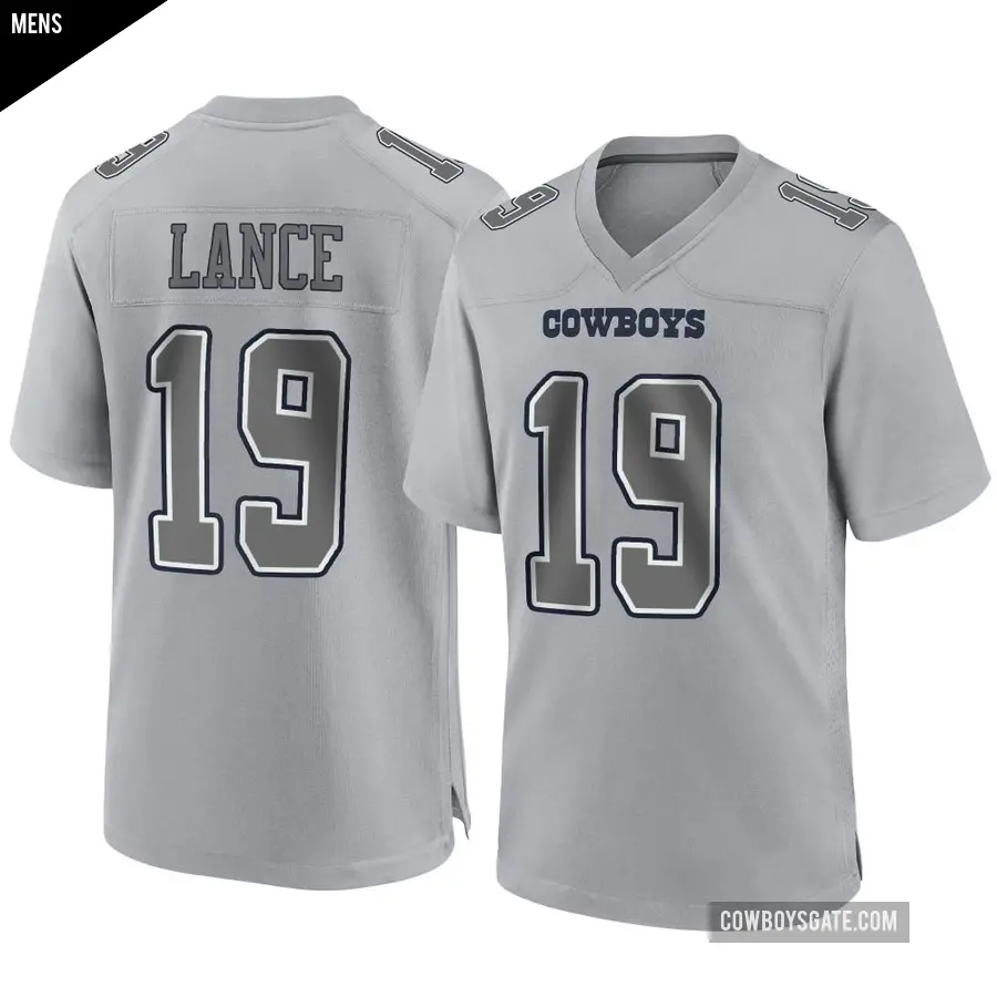 Men's Dallas Cowboys ＃19 Trey Lance Gray Game Atmosphere Fashion Jersey