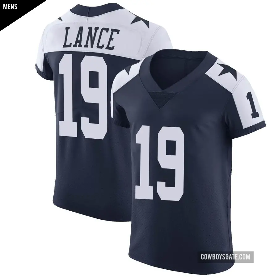 Men's Dallas Cowboys ＃19 Trey Lance Navy Elite Alternate Vapor Untouchable Jersey