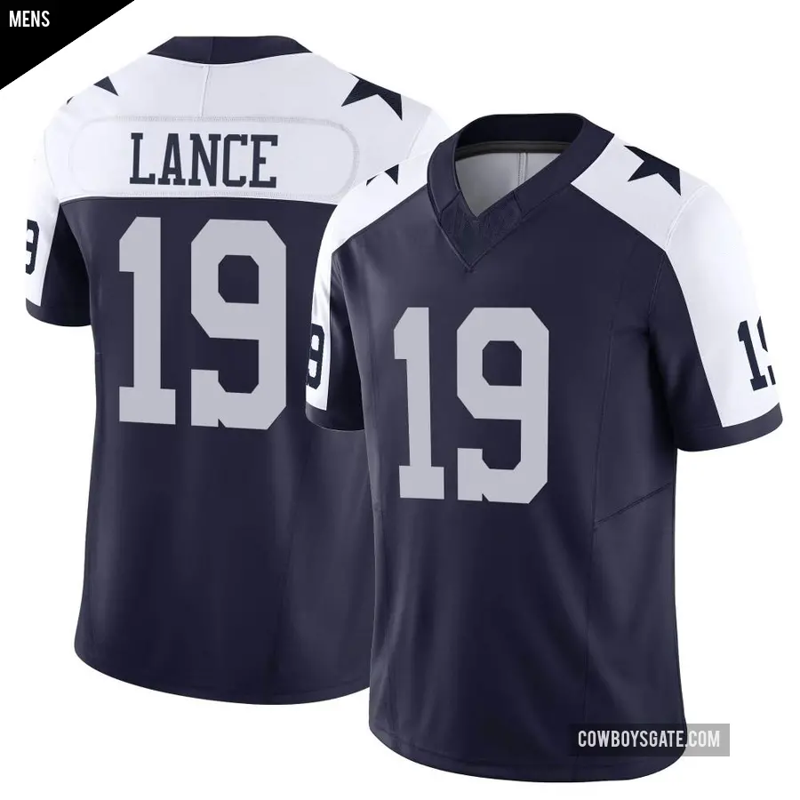 Men's Dallas Cowboys ＃19 Trey Lance Navy Limited Alternate Vapor F.U.S.E. Jersey