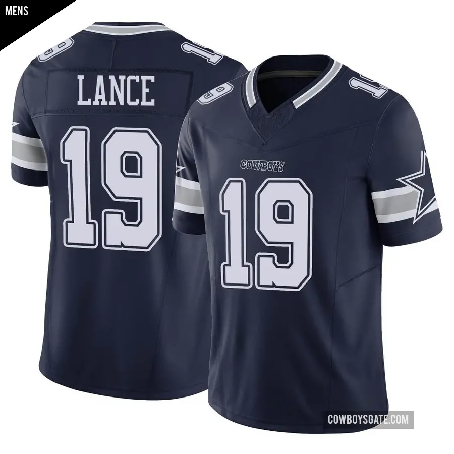 Men's Dallas Cowboys ＃19 Trey Lance Navy Limited Vapor F.U.S.E. Jersey