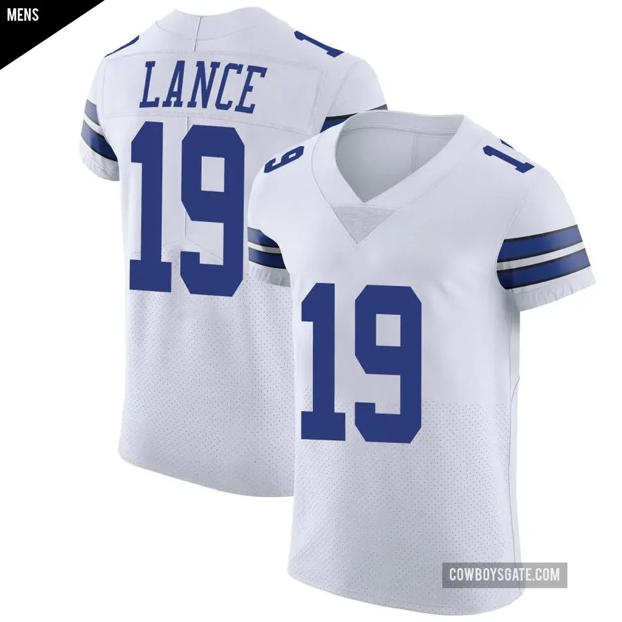 Men's Dallas Cowboys ＃19 Trey Lance White Elite Vapor Untouchable Jersey