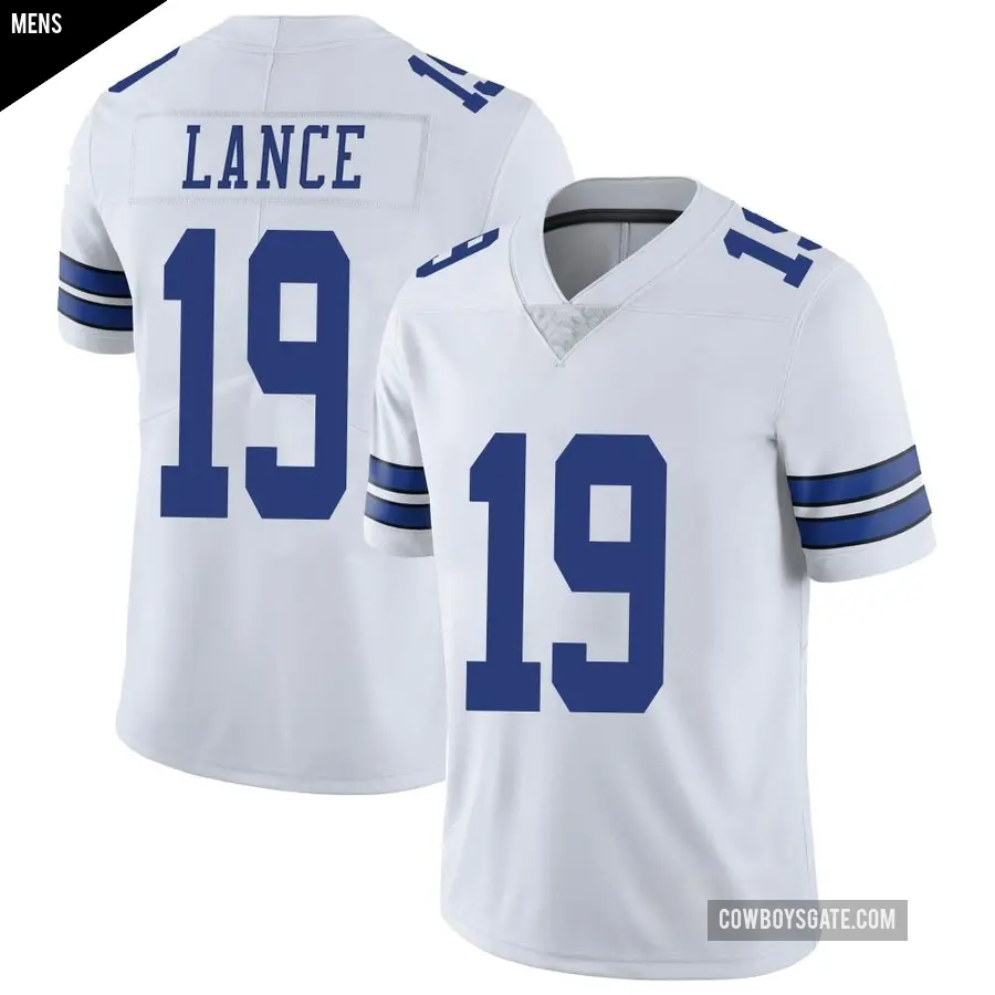 Men's Dallas Cowboys ＃19 Trey Lance White Limited Vapor Untouchable Jersey