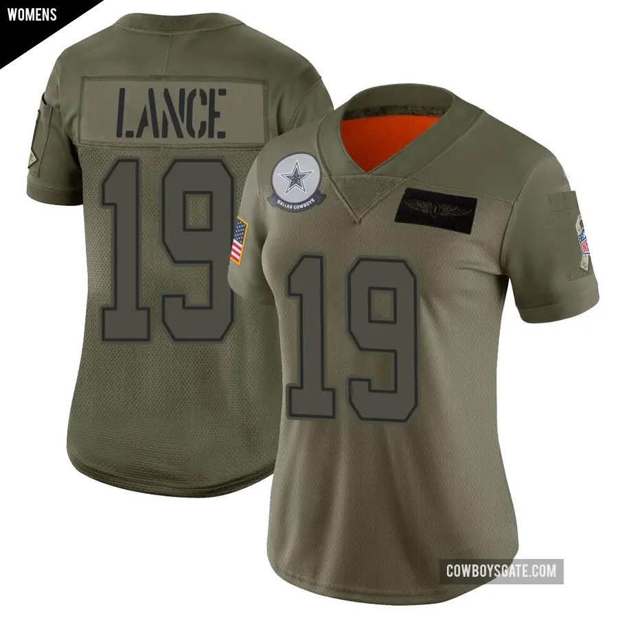 Women's Dallas Cowboys ＃19 Trey Lance Camo Limited 2019 Salute to Service Jersey