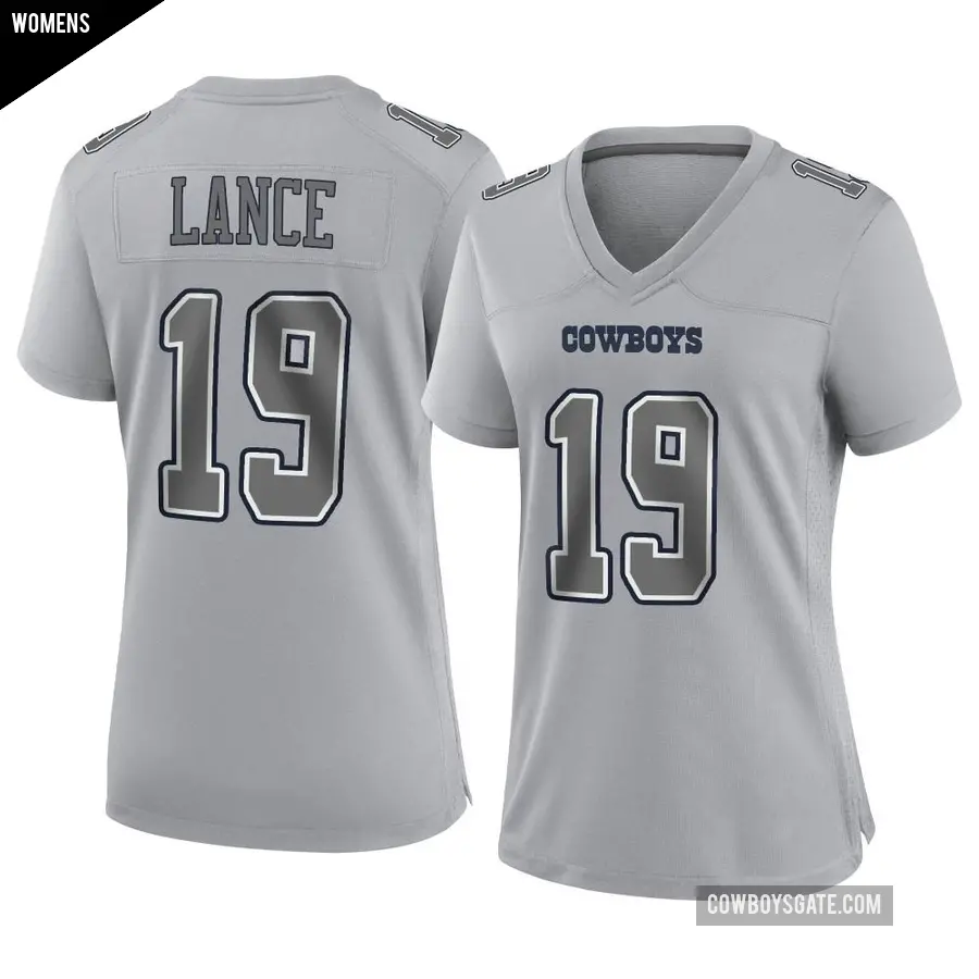 Women's Dallas Cowboys ＃19 Trey Lance Gray Game Atmosphere Fashion Jersey