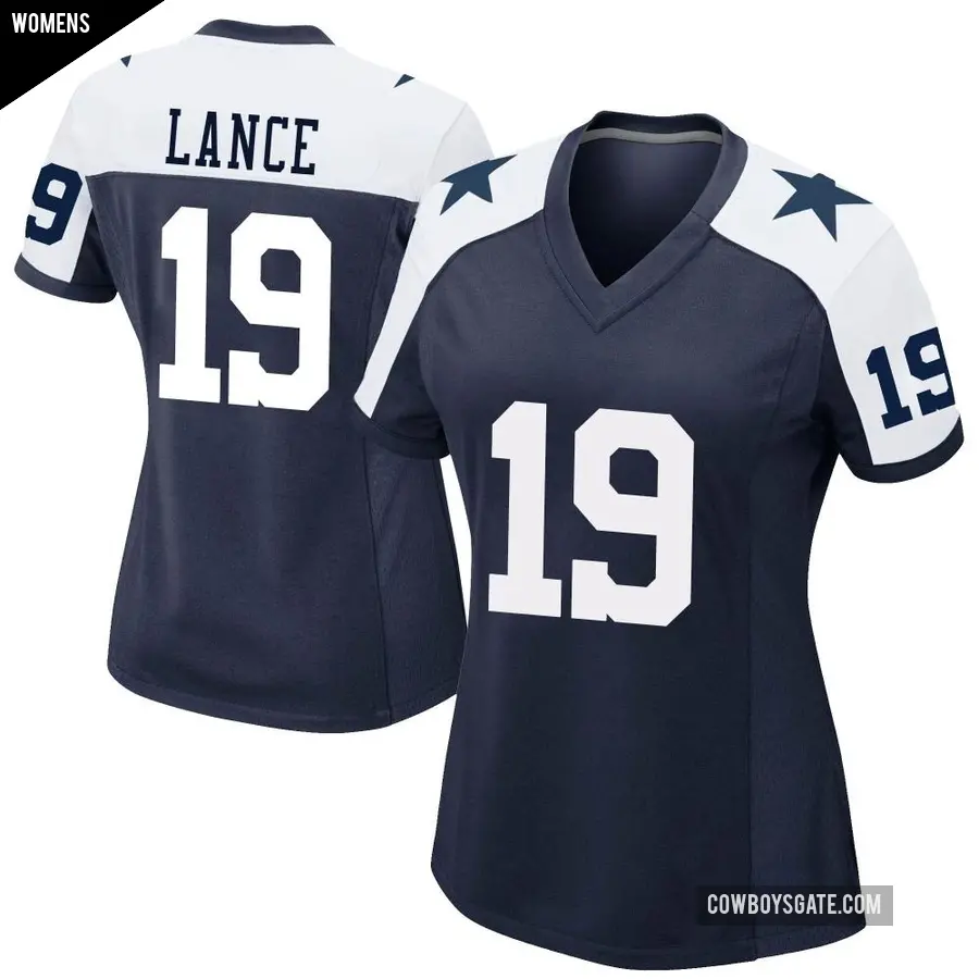 Women's Dallas Cowboys ＃19 Trey Lance Navy Game Alternate Jersey