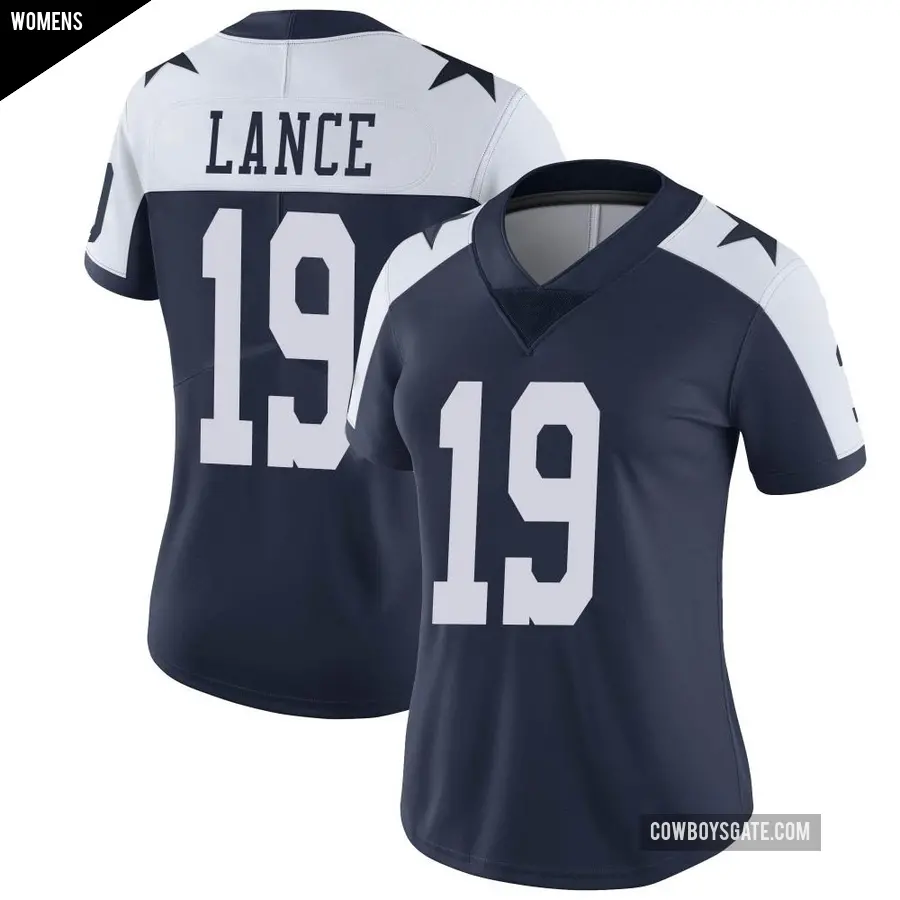 Women's Dallas Cowboys ＃19 Trey Lance Navy Limited Alternate Vapor Untouchable Jersey