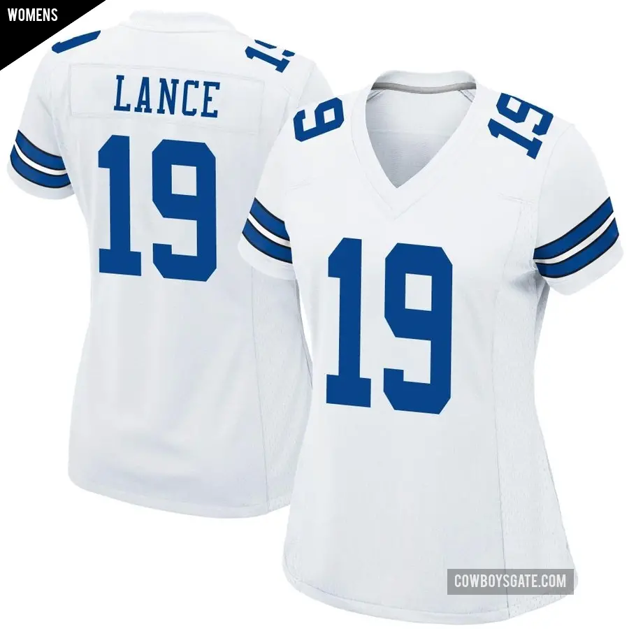 Women's Dallas Cowboys ＃19 Trey Lance White Game Jersey