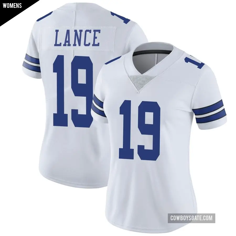 Women's Dallas Cowboys ＃19 Trey Lance White Limited Vapor Untouchable Jersey