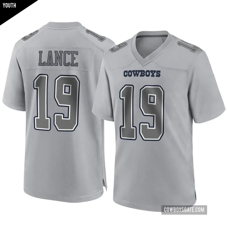 Youth Dallas Cowboys ＃19 Trey Lance Gray Game Atmosphere Fashion Jersey