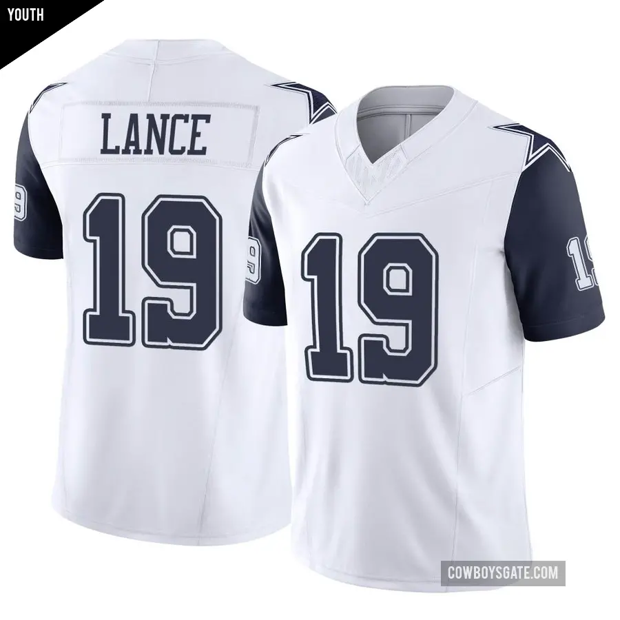 Youth Dallas Cowboys ＃19 Trey Lance White Limited 2nd Alternate Vapor F.U.S.E. Jersey